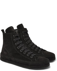 Baskets montantes en daim noires Ann Demeulemeester