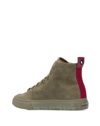 Baskets montantes en daim olive Diesel