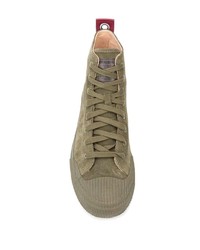 Baskets montantes en daim olive Diesel