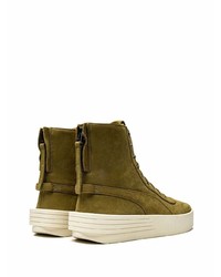 Baskets montantes en daim olive Puma