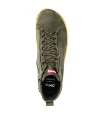 Baskets montantes en daim olive Camper