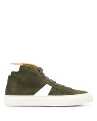 Baskets montantes en daim olive Scarosso