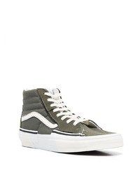 Baskets montantes en daim olive Vans