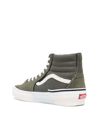 Baskets montantes en daim olive Vans