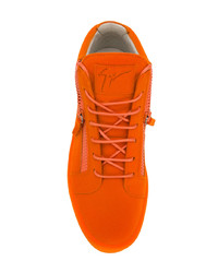 Baskets montantes en daim orange Giuseppe Zanotti Design