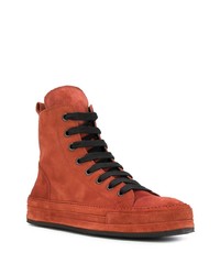 Baskets montantes en daim orange Ann Demeulemeester