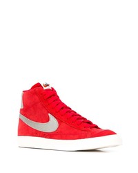 Baskets montantes en daim rouges Nike