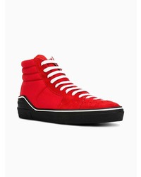 Baskets montantes en daim rouges Givenchy