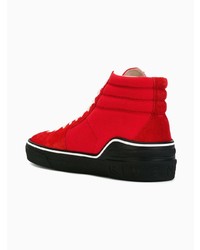 Baskets montantes en daim rouges Givenchy