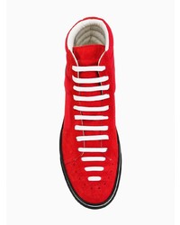 Baskets montantes en daim rouges Givenchy