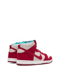 Baskets montantes en daim rouges Nike