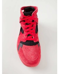 Baskets montantes en daim rouges Nike