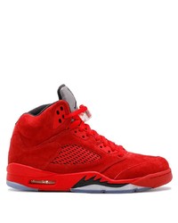 Baskets montantes en daim rouges Jordan