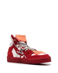 Baskets montantes en daim rouges Off-White