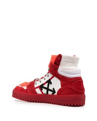 Baskets montantes en daim rouges Off-White