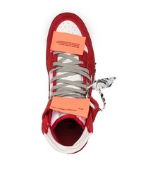 Baskets montantes en daim rouges Off-White