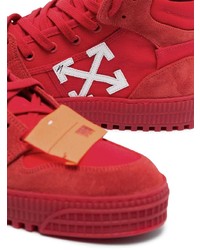 Baskets montantes en daim rouges Off-White