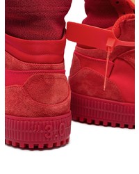 Baskets montantes en daim rouges Off-White