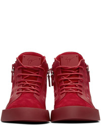 Baskets montantes en daim rouges Giuseppe Zanotti