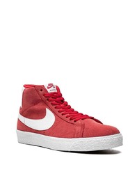 Baskets montantes en daim rouges Nike
