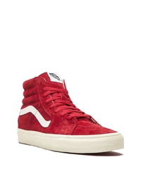 Baskets montantes en daim rouges Vans