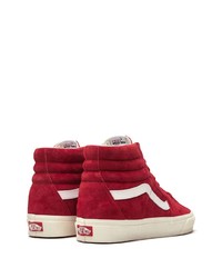 Baskets montantes en daim rouges Vans