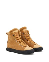 Baskets montantes en daim tabac Giuseppe Zanotti