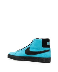 Baskets montantes en daim turquoise Nike