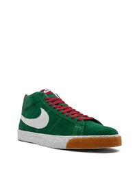 Baskets montantes en daim vert foncé Nike