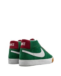 Baskets montantes en daim vert foncé Nike