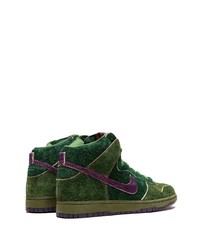 Baskets montantes en daim vert foncé Nike