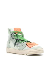 Baskets montantes en daim vert menthe Off-White