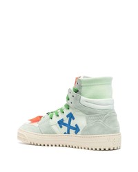 Baskets montantes en daim vert menthe Off-White