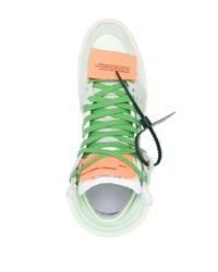 Baskets montantes en daim vert menthe Off-White