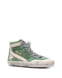 Baskets montantes en daim vert menthe Golden Goose