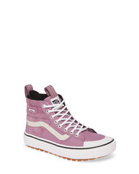 Baskets montantes en daim violet clair