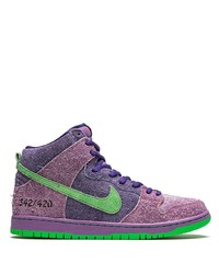 Baskets montantes en daim violettes Nike