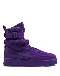 Baskets montantes en daim violettes Nike