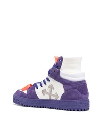 Baskets montantes en daim violettes Off-White