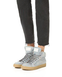 Baskets montantes en denim bleu clair Maison Margiela