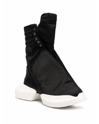 Baskets montantes en satin noires Rick Owens DRKSHDW