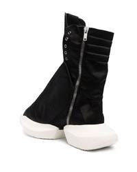 Baskets montantes en satin noires Rick Owens DRKSHDW