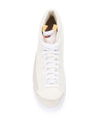 Baskets montantes en toile beiges Nike