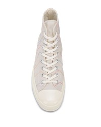 Baskets montantes en toile beiges Converse