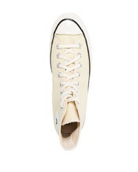 Baskets montantes en toile beiges Converse