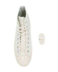 Baskets montantes en toile beiges Converse