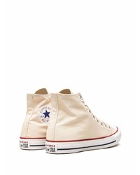 Baskets montantes en toile beiges Converse