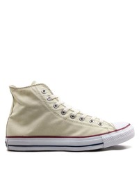 Baskets montantes en toile beiges Converse