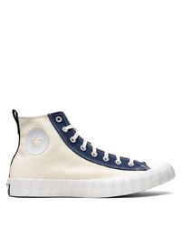 Baskets montantes en toile beiges Converse