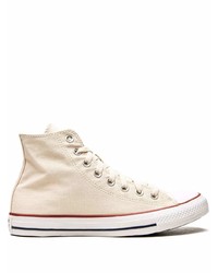 Baskets montantes en toile beiges Converse